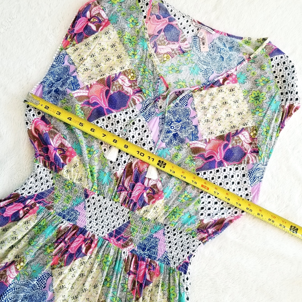 Victoria's Secret Vintage Patchwork Swim Cover-up Skirt Dress NWT Summer Beach - Picture 8 of 13